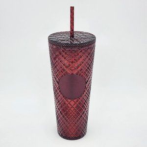 Starbucks 2022 Christmas Holiday  Red  Jeweled Studded Tumbler 24 oz Venti NEW